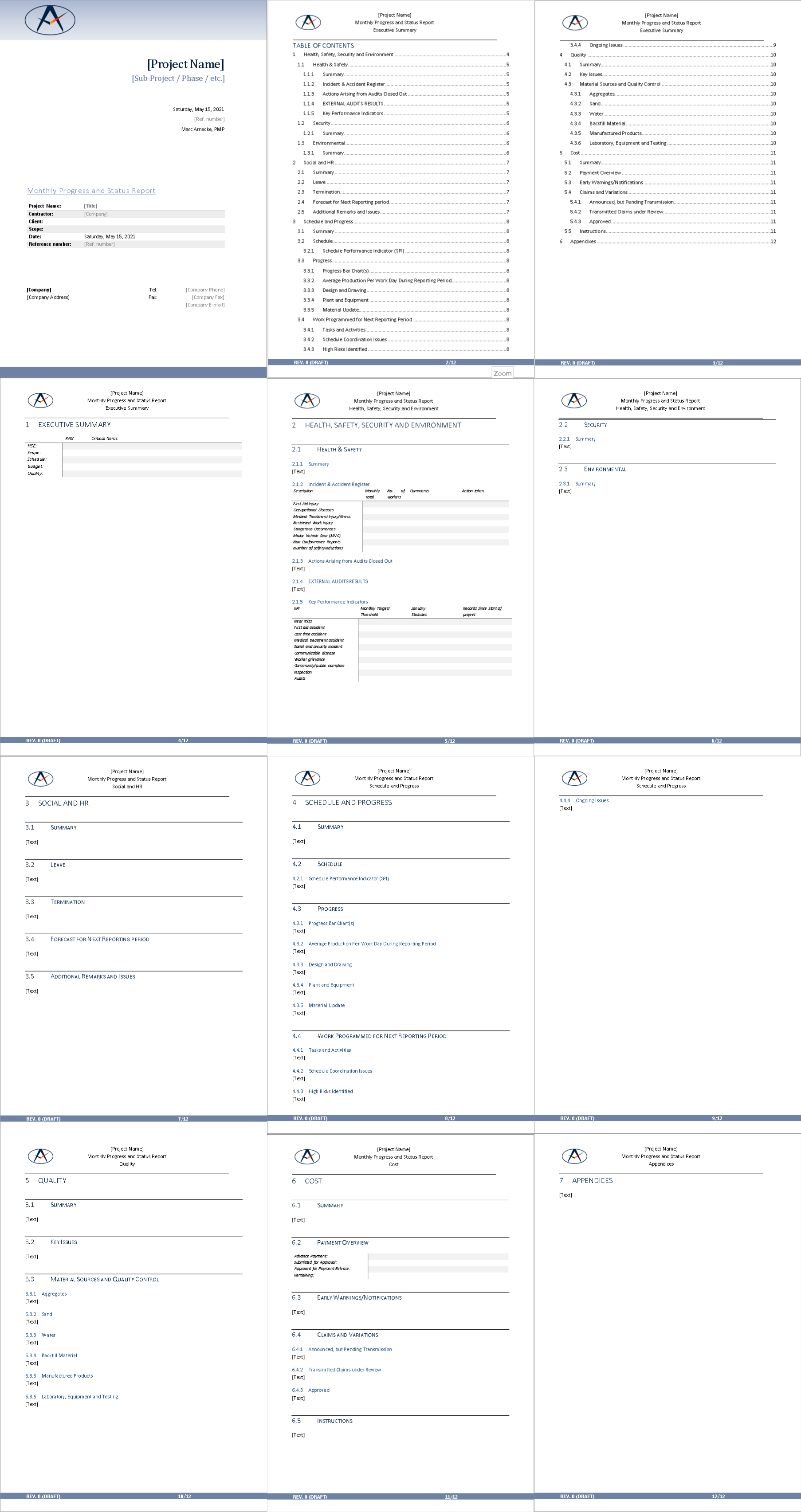 New Recommended Project Report Templates