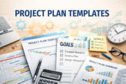Project plan templates with example planning sheets, charts, and project summary pages